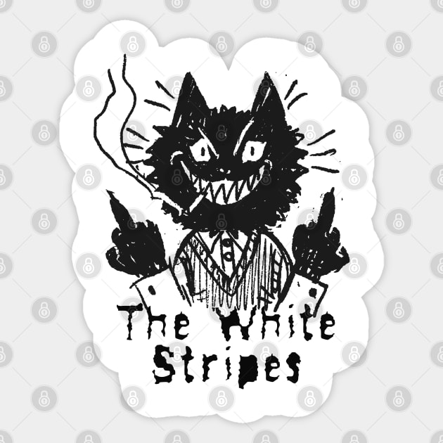 white stripes and the bad cat Sticker by vero ngotak